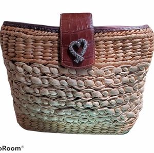 Vintage Brighton Sadie Weave Two - Tone Straw Bag